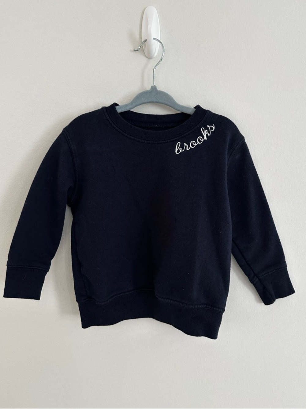 Brooks embroiderer Navy Kids Crewneck Sweatshirt size 18 months
